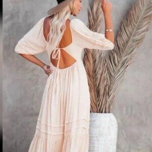 VICI Katelyn Puff Sleeve Midi Dress